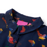 VidaXL Kinderjurk met lange mouwen 128 marineblauw