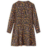 VidaXL Kinderjurk met lange mouwen 116 marineblauw