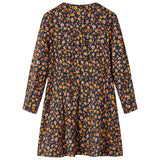 VidaXL Kinderjurk met lange mouwen 140 marineblauw