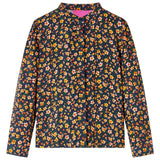 VidaXL Kinderoverhemd met bandkraag 104 marineblauw