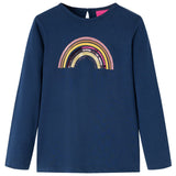 VidaXL Kindershirt met lange mouwen 92 marineblauw