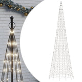 Vidaxl led-kerstboom aan vlaggenmast 1534 leds koud wit 500 cm