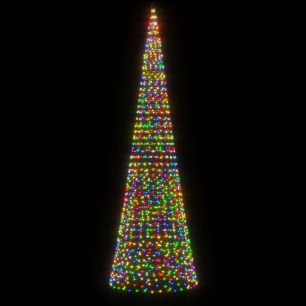 Vidaxl led-kerstboom aan vlaggenmast 1534 leds kleurrijk 500 cm