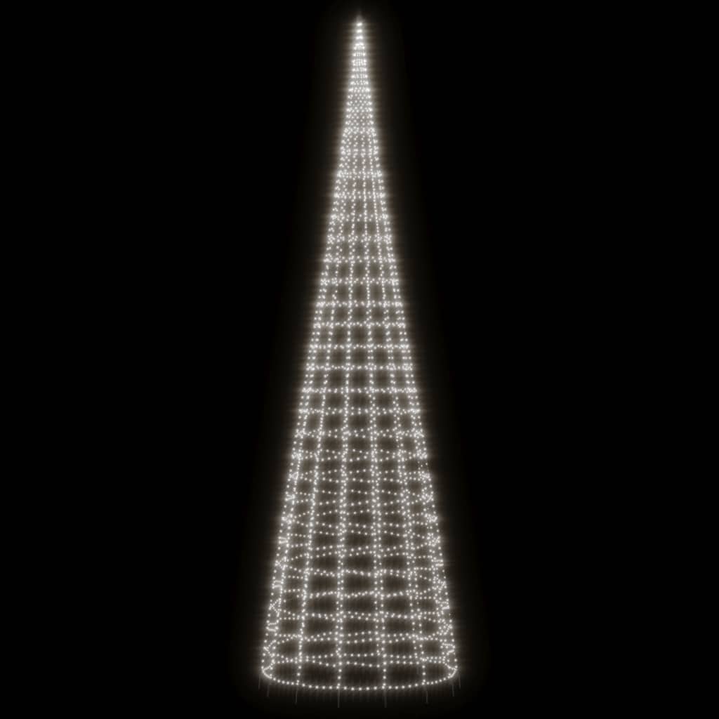 Vidaxl led-kerstboom aan vlaggenmast 3000 leds koud wit 800 cm