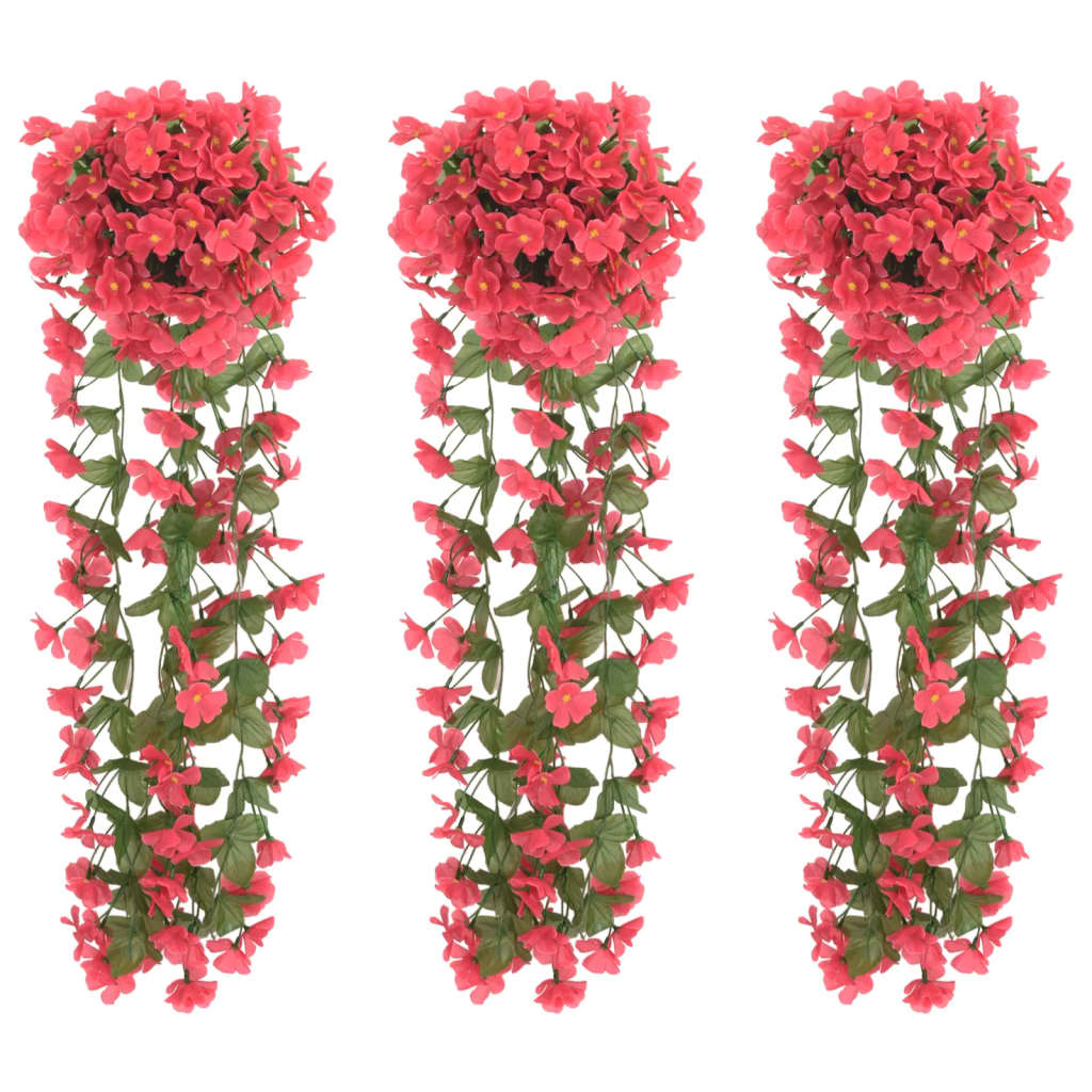Vidaxl kerstslingers met bloemen 3 st 85 cm roze