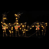 VidaXL Kerstversiering rendierfamilie 2 st 180 LED's rotan warmwit