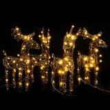 VidaXL Kerstversiering rendierfamilie 4 st 160 LED's rotan warmwit
