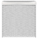 Vidaxl wasmand met 2 vakken 53x35x57 cm poly rattan wit