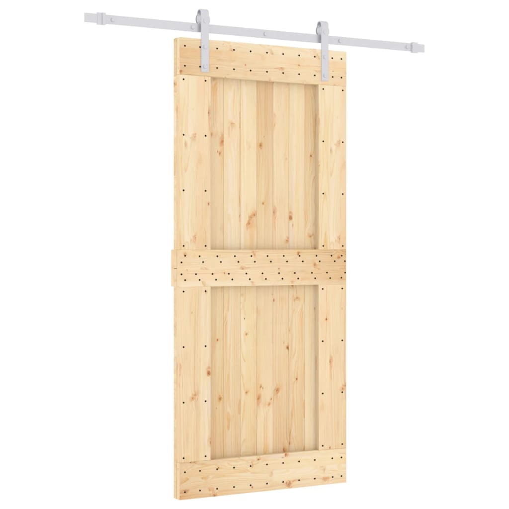 VidaXL Schuifdeur met beslag 90x210 cm massief grenenhout
