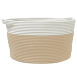 Vidaxl opbergmand ø 40x25 cm katoen beige en wit