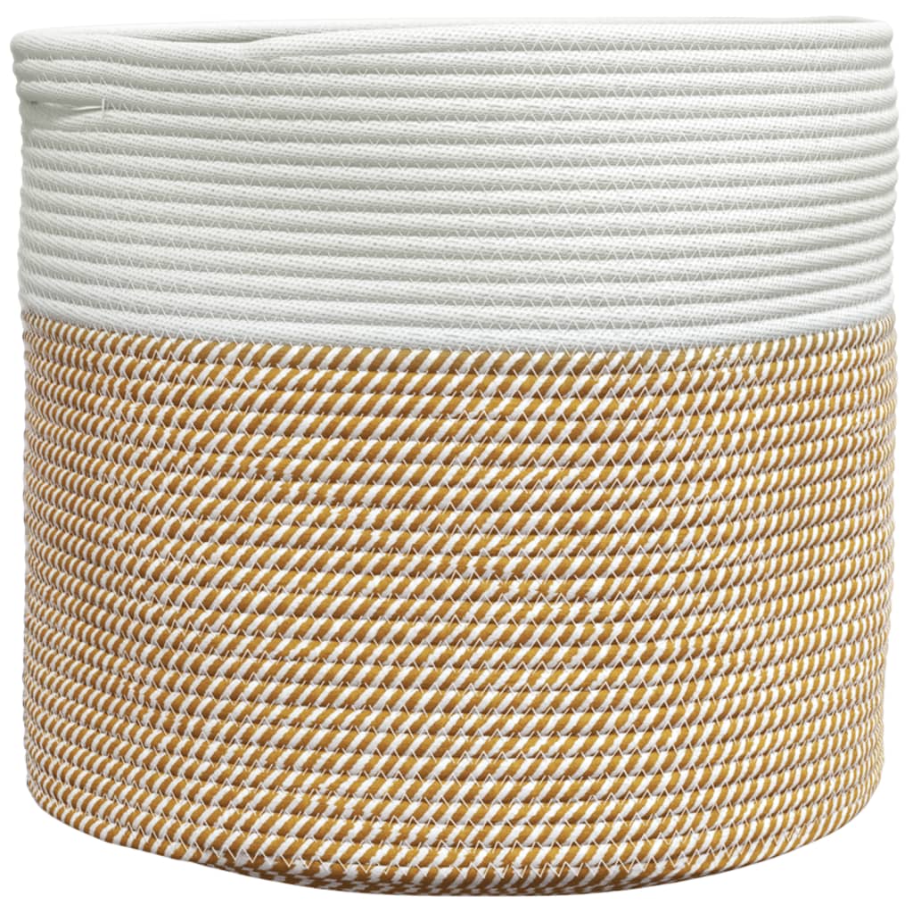 Vidaxl opbergmand ø 40x35 cm katoen bruin en wit