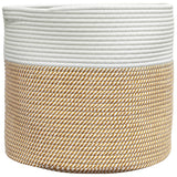 Vidaxl opbergmand ø 40x35 cm katoen bruin en wit