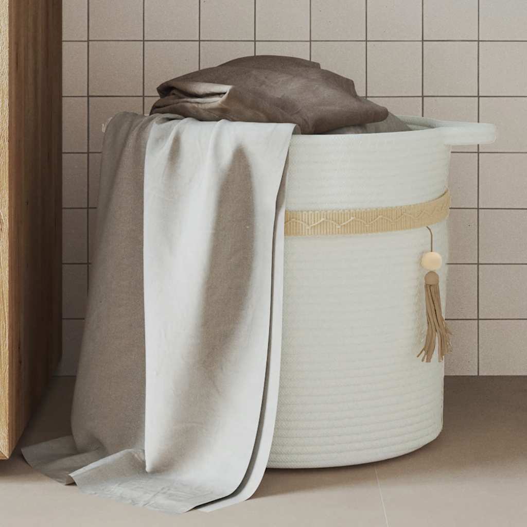 Vidaxl opbergmand ø 38x36 cm katoen wit