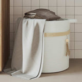 Vidaxl opbergmand ø 38x36 cm katoen wit