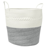 Vidaxl opbergmand ø 43x38 cm katoen grijs en wit