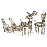 Vidaxl kerstversiering rendieren en slaap 160 led's rotan warmwit
