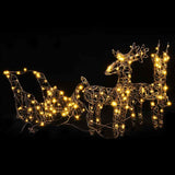 Vidaxl kerstversiering rendieren en slaap 160 led's rotan warmwit