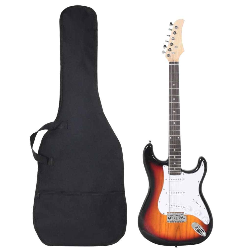 Vidaxl gitaar voor beginners elektrisch met tas 4 4 39 bruin en wit