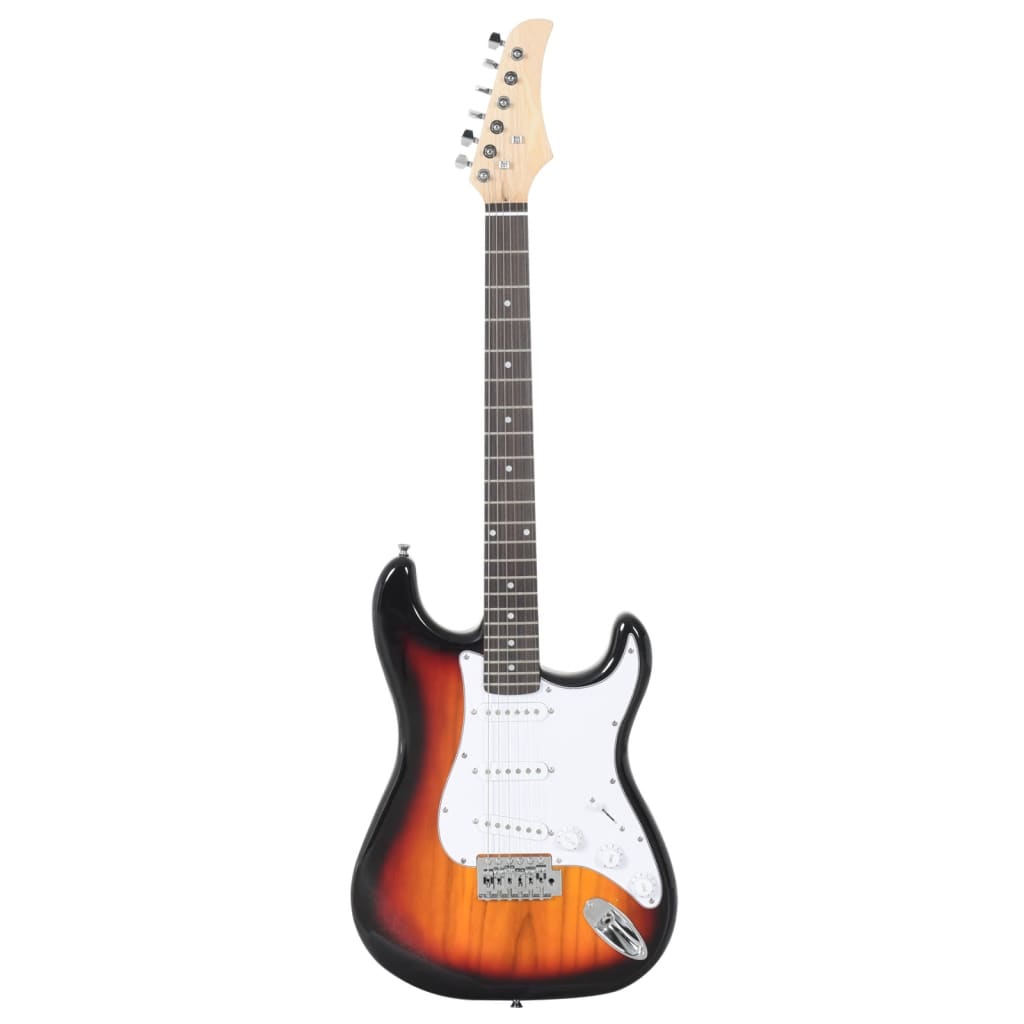 Vidaxl gitaar voor beginners elektrisch met tas 4 4 39 bruin en wit