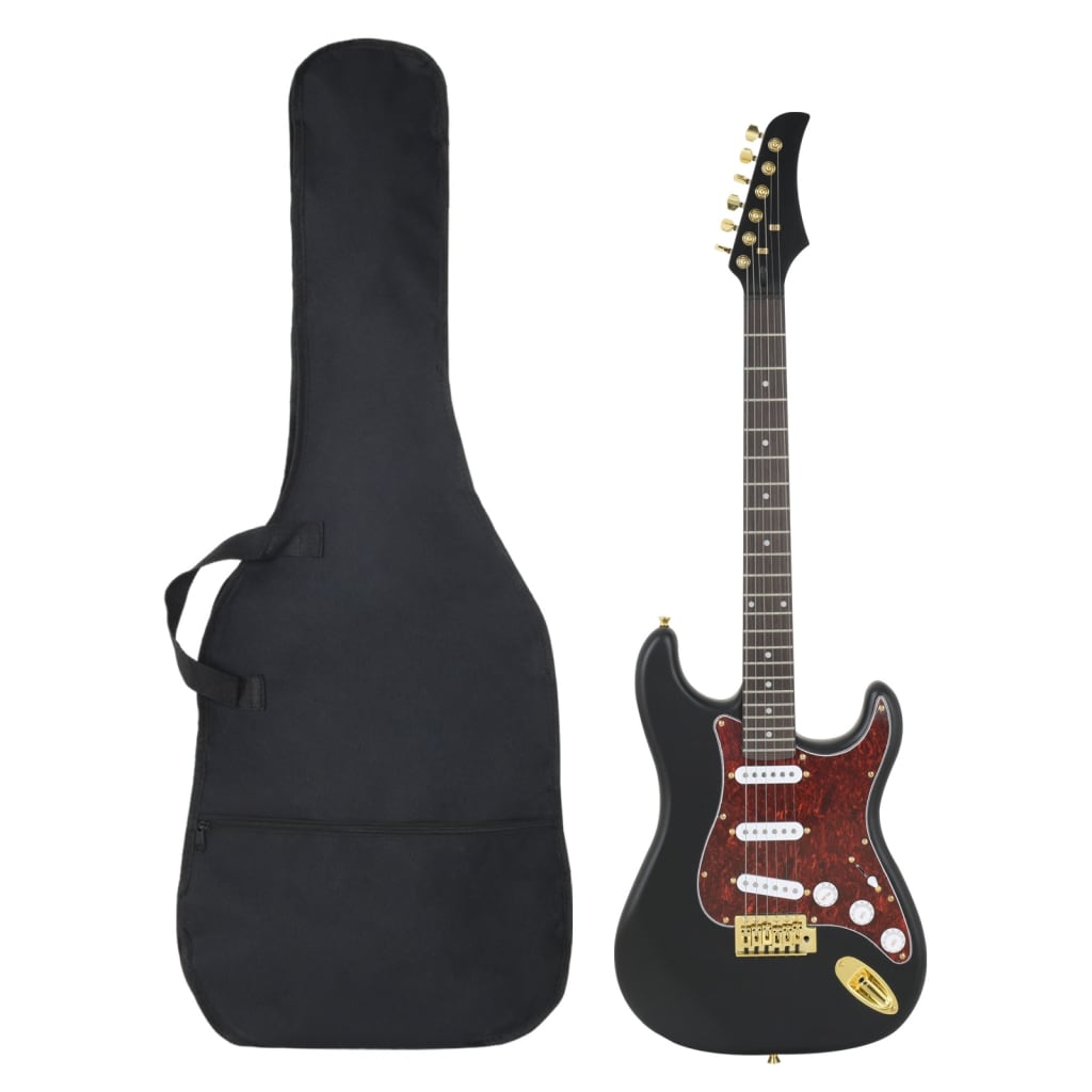 Vidaxl gitaar voor beginners elektrisch met tas 4 4 39 zwart en goud