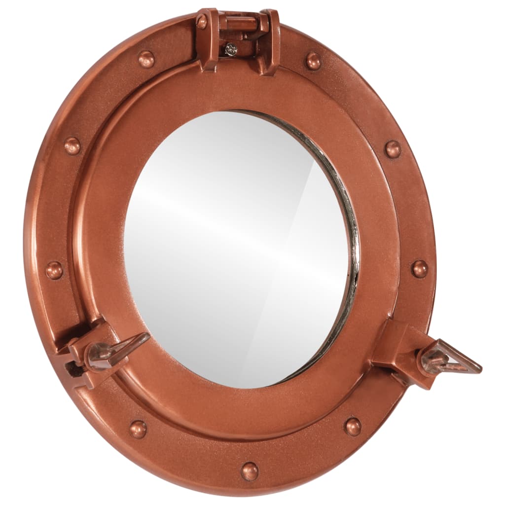 Vidaxl wandspiegel patrijspoort ø30 cm aluminium en glas