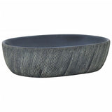 VidaXL Opzetwasbak ovaal 47x33x13 cm keramiek zwart en grijs