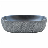 VidaXL Opzetwasbak ovaal 47x33x13 cm keramiek zwart en grijs