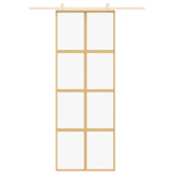 Vidaxl schuifdeur 76x205 cm helder esg-glas en aluminium goudkleurig