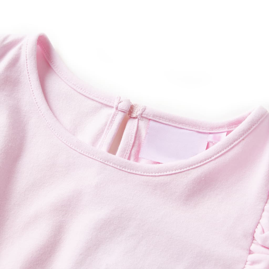 VidaXL Kinderjurk met ruches 104 lichtroze