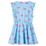 VidaXL Kinderjurk met knopen zonder mouwen 92 blauw