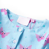 VidaXL Kinderjurk met knopen zonder mouwen 116 blauw