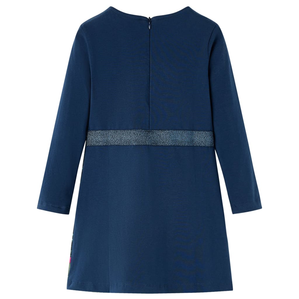VidaXL Kinderjurk met lange mouwen 104 marineblauw