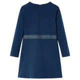 VidaXL Kinderjurk met lange mouwen 104 marineblauw