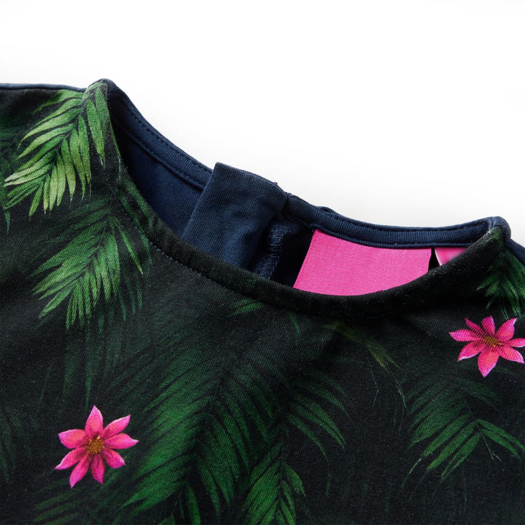 VidaXL Kinderjurk met lange mouwen 104 marineblauw