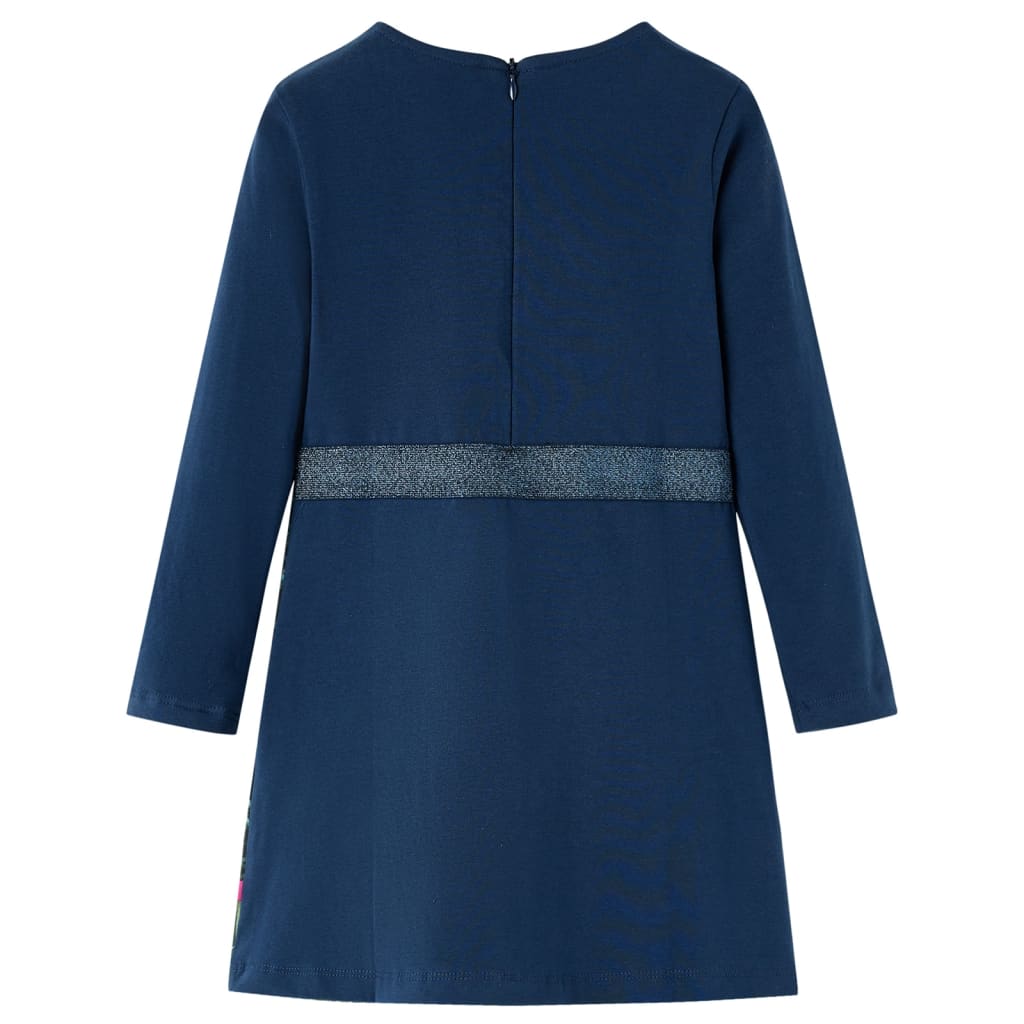 VidaXL Kinderjurk met lange mouwen 116 marineblauw