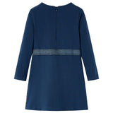 VidaXL Kinderjurk met lange mouwen 116 marineblauw