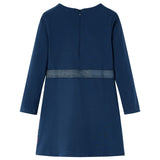 VidaXL Kinderjurk met lange mouwen 128 marineblauw