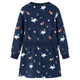 VidaXL Kinderjurk met lange mouwen 116 marineblauw