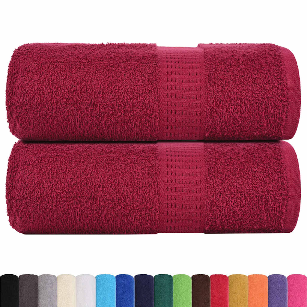 Vidaxl washandjes 2 stuks frogn bordeaux 30x30 cm 100% katoen