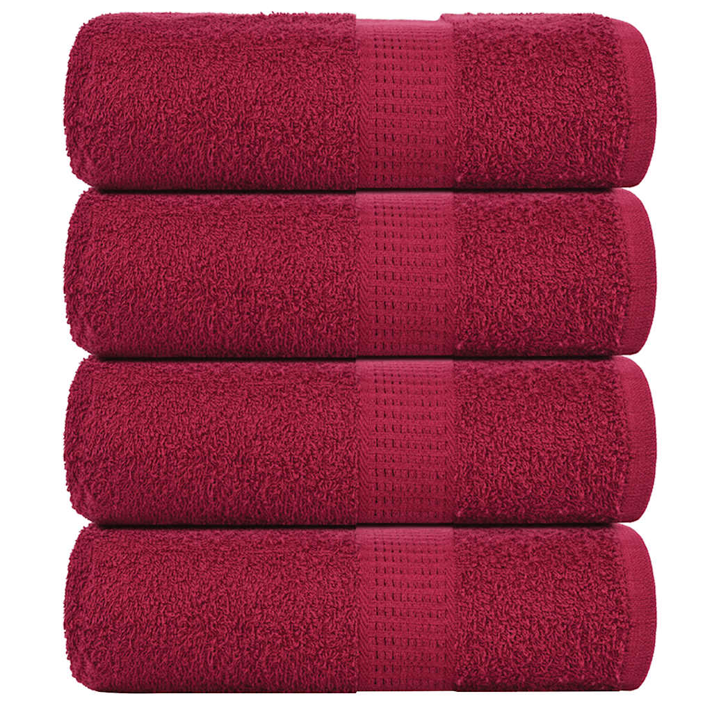 Vidaxl washandjes 4 stuks frogn bordeaux 30x30 cm 100% katoen