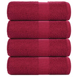 Vidaxl washandjes 4 stuks frogn bordeaux 30x30 cm 100% katoen
