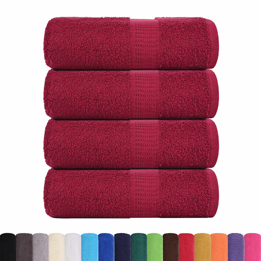 Vidaxl washandjes 4 stuks frogn bordeaux 30x30 cm 100% katoen