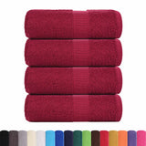 Vidaxl washandjes 4 stuks frogn bordeaux 30x30 cm 100% katoen