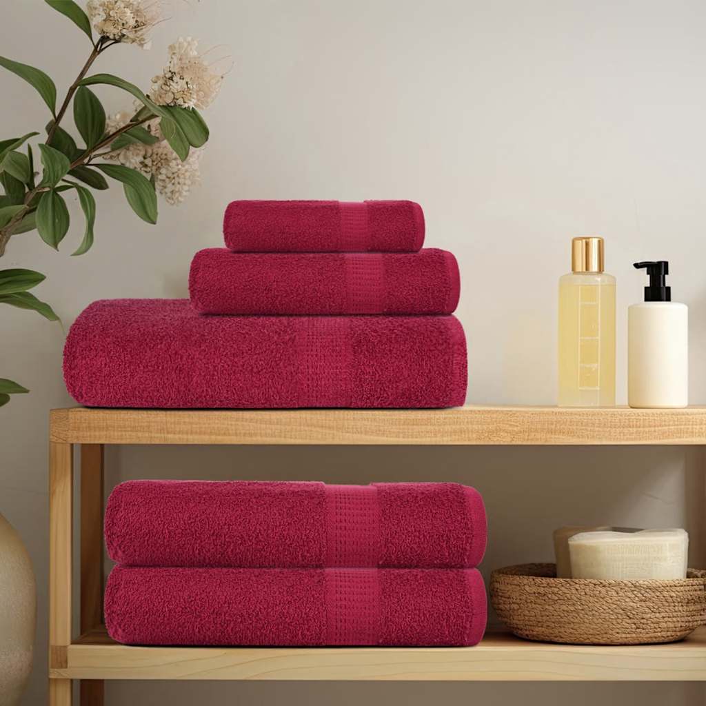 Vidaxl washandjes 4 stuks frogn bordeaux 30x30 cm 100% katoen