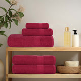 Vidaxl washandjes 4 stuks frogn bordeaux 30x30 cm 100% katoen