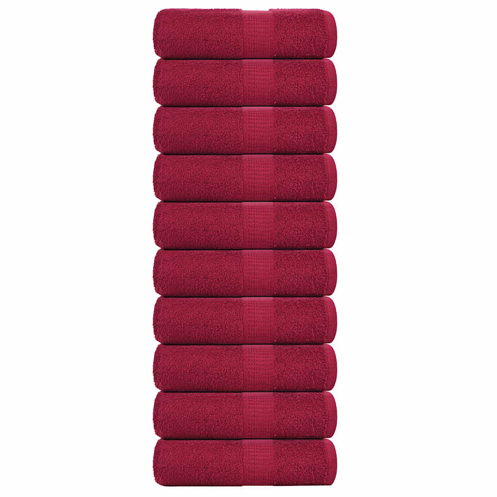 Vidaxl washandjes 10 stuks frogn bordeaux 30x30 cm 100% katoen