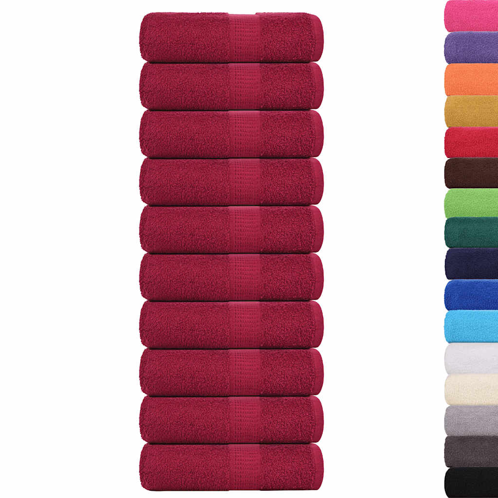 Vidaxl washandjes 10 stuks frogn bordeaux 30x30 cm 100% katoen