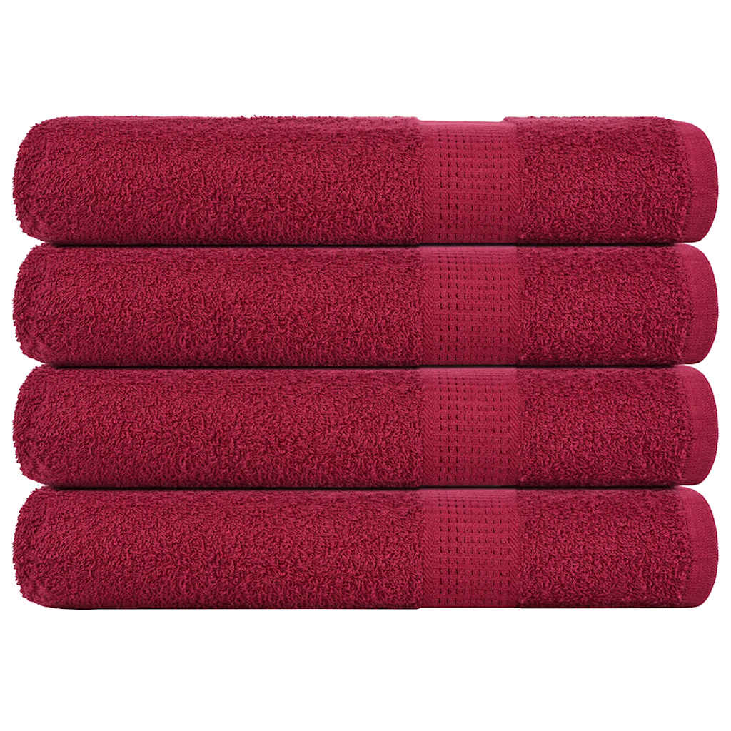 Vidaxl handdoeken 4 st 100x200 cm 360 g m² 100% katoen bordeauxrood
