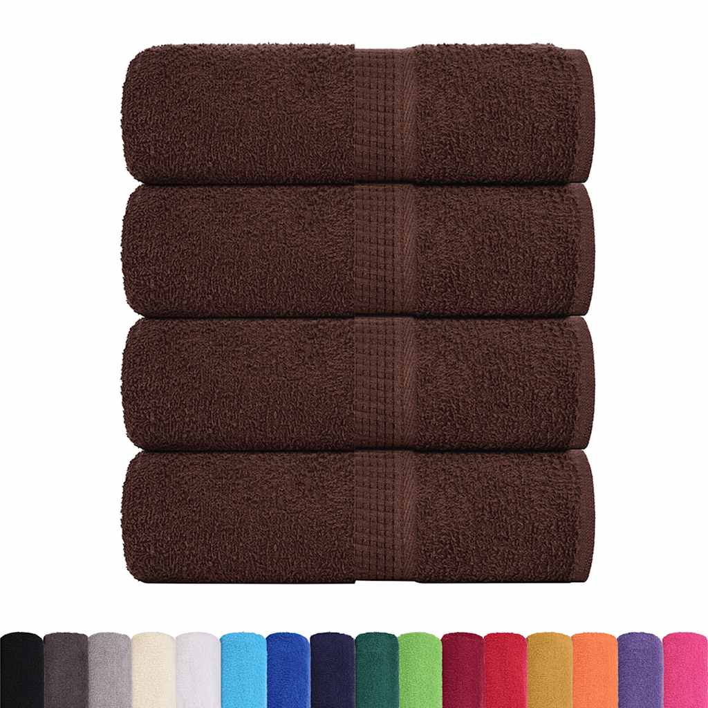 Vidaxl washandjes 4 stuks frogn bruin 30x30 cm 100% katoen