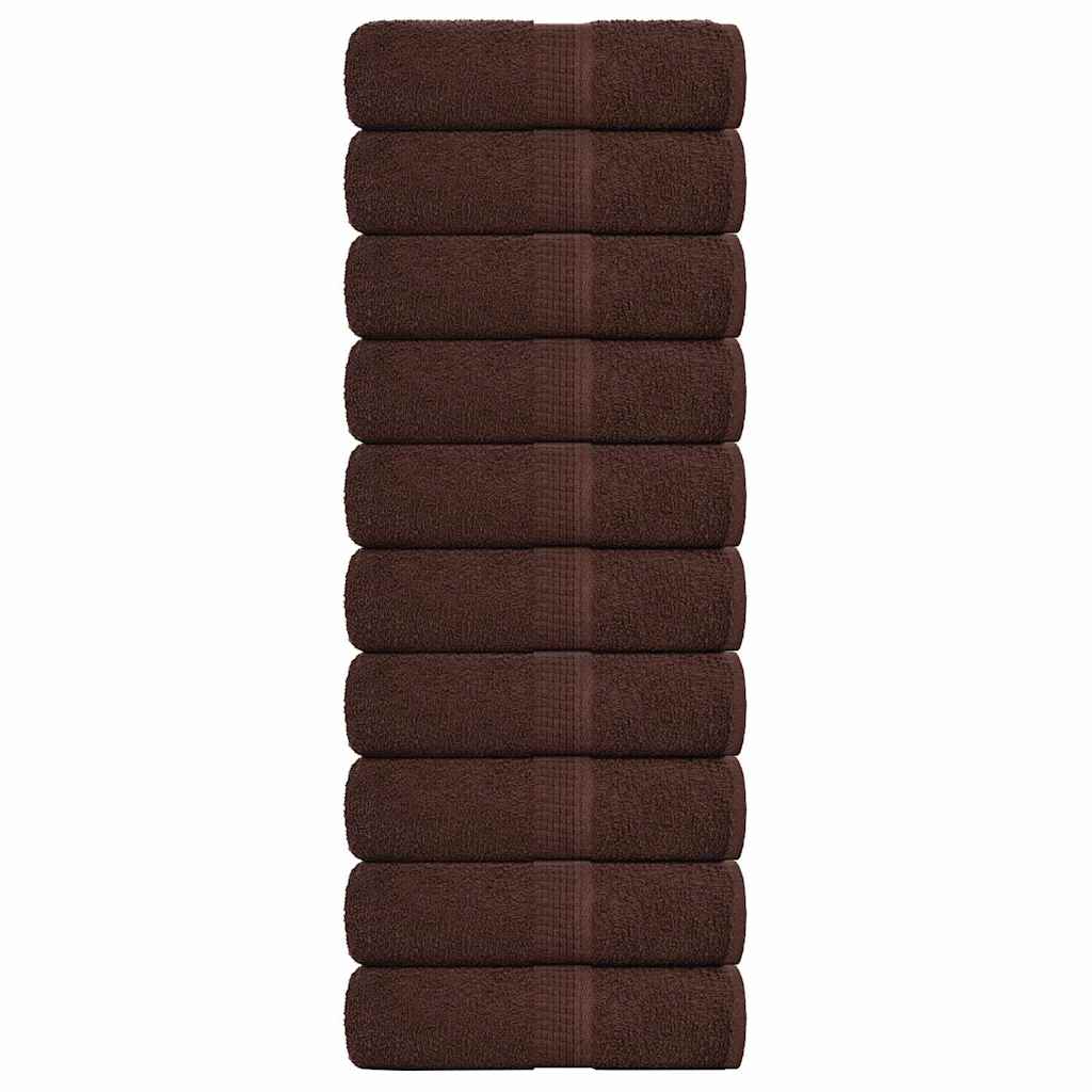 Vidaxl washandjes 10 stuks frogn bruin 30x30 cm 100% katoen